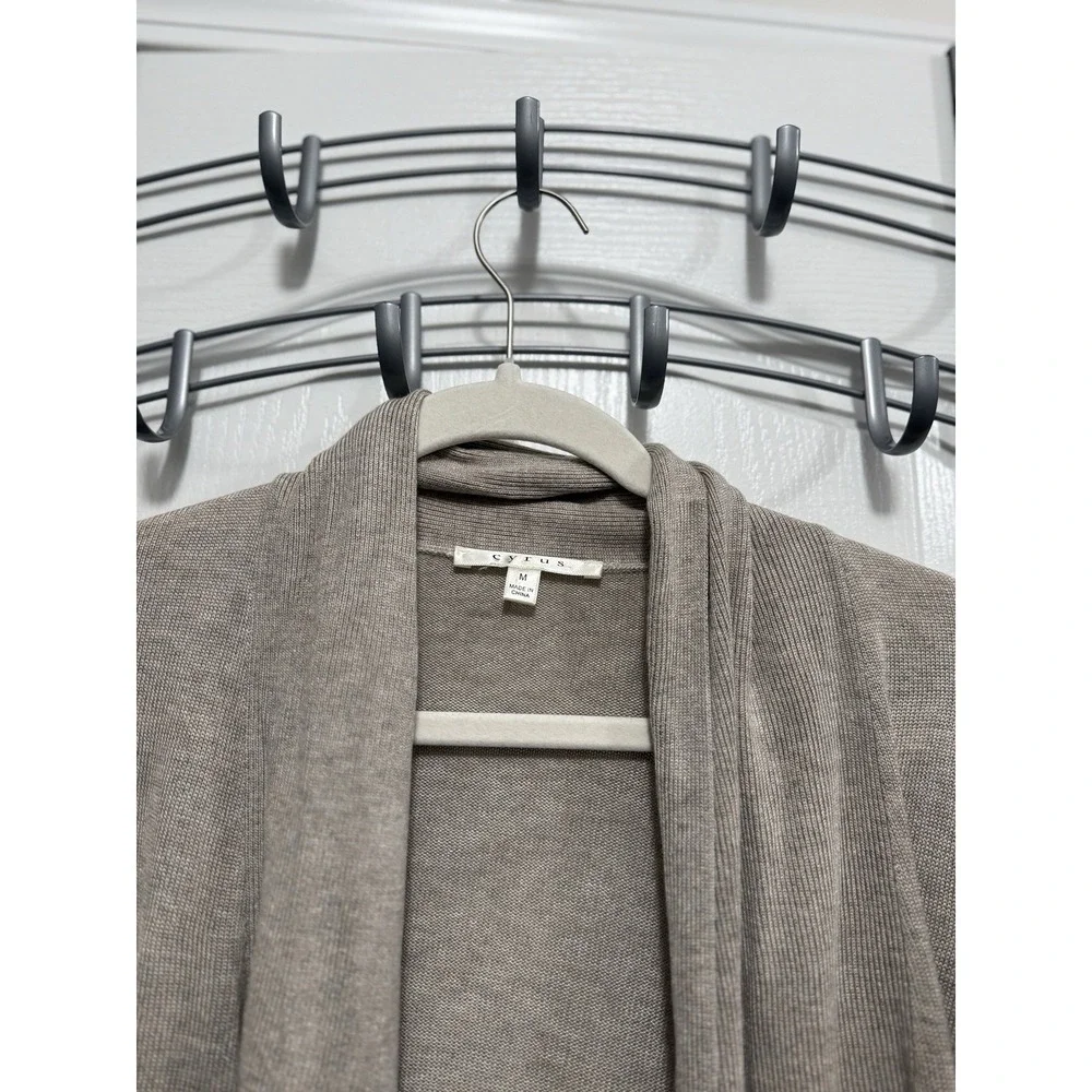 CYRUS Beige Open Front Knit Cardigan Sweater M‎